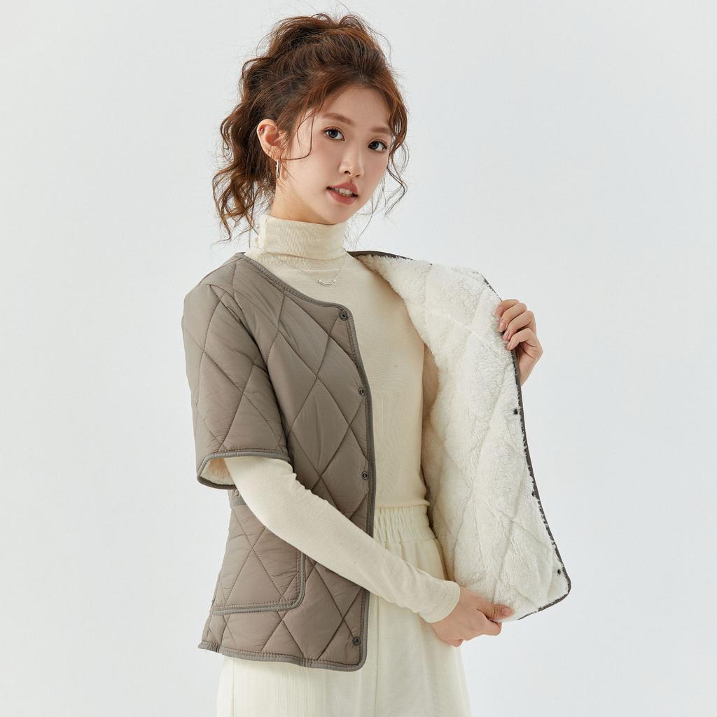 Зимнее мамино платье Хлопковая одежда Женская с коротким рукавом Утепленное Утолщенное Увеличить Хлопковую куртку Среднего возраста Можно носить наизнанку Женское 2366