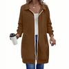 Women's Fashionable Solid Color Long Sleeved Pocket Casual Hoodie Jacket