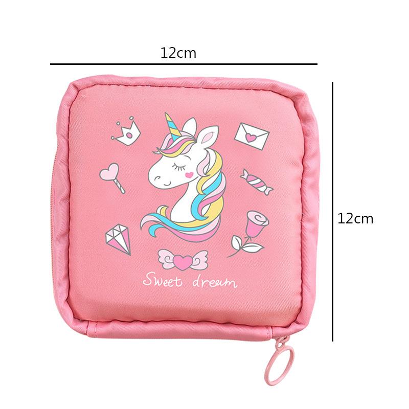 Women Portable Sanitary Napkin Tampon Storage Bag Cotton Travel Makeup Storage Bag Literary Zipper Coin Purse Sundries Storage#w