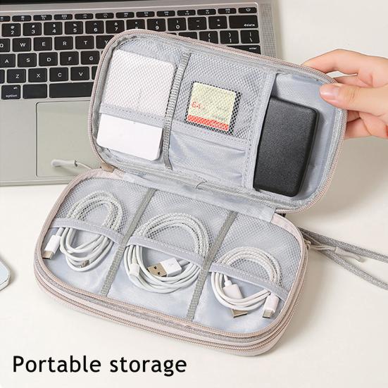 Portable Cable Organizer Bag Electronics Accessories Storage Pouch Waterproof Cable Bag for Chargers Power Bank USB Cables Earphones SD Cards
