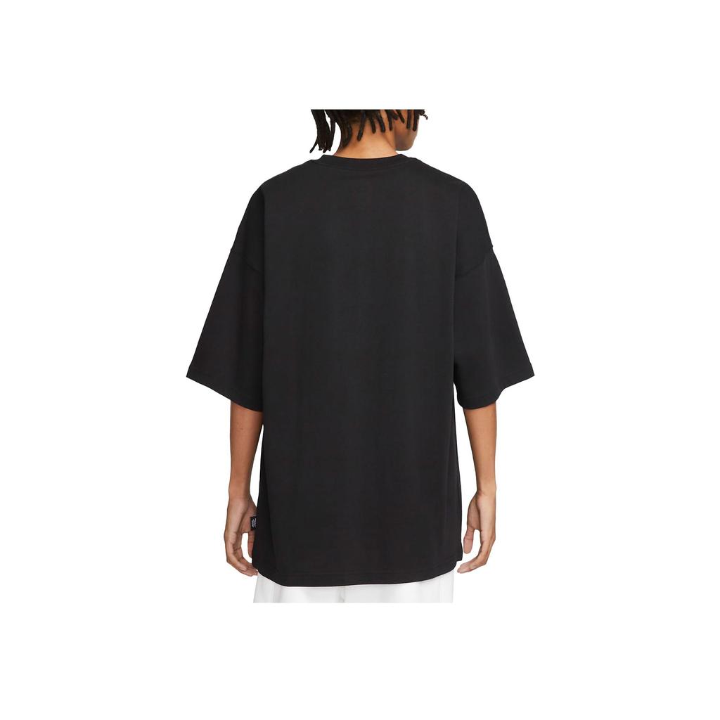 Nike Спортивная одежда с буквенным принтом, американская винтажная свободная футболка с круглым вырезом и коротким рукавом, мужские топы, черный цвет FD1250-010