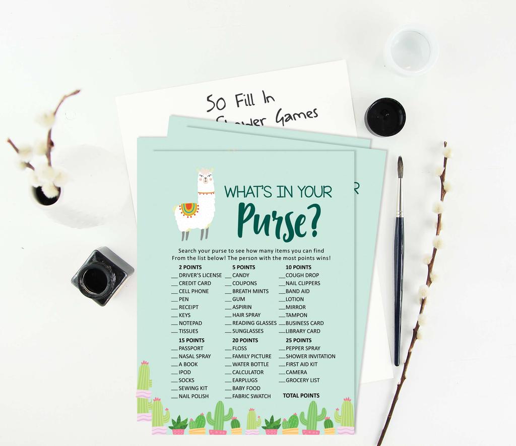 Inkdotpot Игровой набор для вечеринки по случаю рождения ребенка из 50 игр BabyA AlphabetA ABCA с ламой и нейтральной гендерной вечеринкой