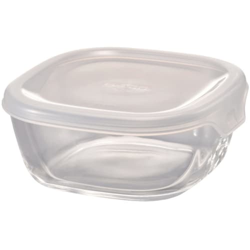 HARIO (Hario) Made in Japan Heat-Resistant Glass Storage Containers, Square, 250ml, BUONO kitchen KST-25-TW, Set of 6, Clear