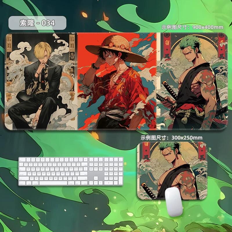 Высококачественный кожаный коврик для мыши Roronoa Zoro ONE PIECE, очень большой, маленький, мультяшный, офисный, игровой, киберспортивный, подкладка для компьютерной клавиатуры, настольный мат, анимационная периферия
