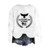 Women's Fashion Round Neck Pullover Top Long Sleeve Tee Printed Sweatshirt