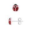 Серьги - LÉA &; ARTHUR - Красная божья коровка - Серебро 925 пробы - Красная эмаль - Коляска
