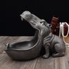 Статуэтка бегемота из смолы Скульптура бегемота Фигурка Контейнер для ключей и конфет Декорация Декоративные аксессуары для стола в доме