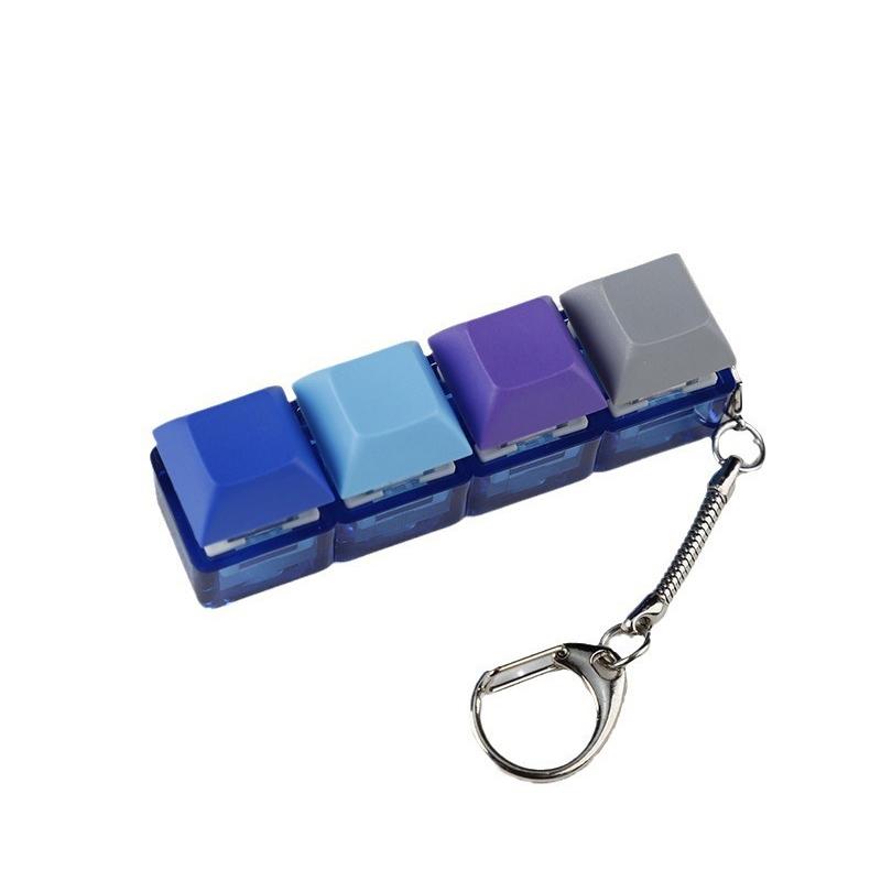 Механическая клавиатура с 4 клавишами, игрушка-брелок, вечеринка, снятие стресса, сделай сам, кнопка-фиджет, колпачок клавиши, игрушки-фиджеты для клавиатуры, клавиатура для пальцев