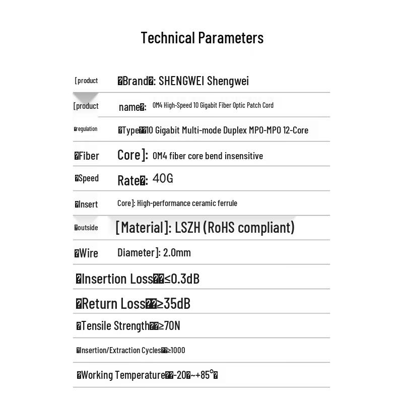 Innovate Shengwei MPO-MPO Female 12-Core OM4 40G Fiber Optic Patch Cable