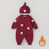 Korean-Style Baby Winter Outfit: Plush, Thickened Sweater and Warm Crawling Clothes for Outings.