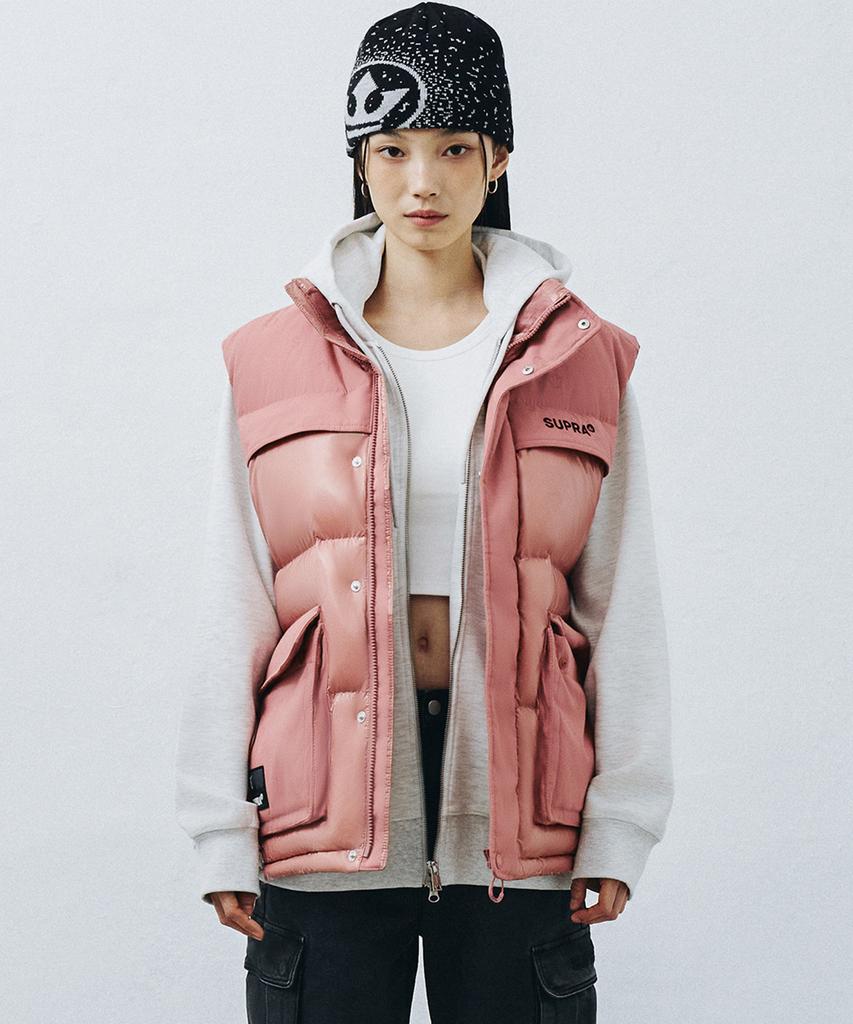 Пуховой жилет Supra Jacquard Color Block (розовый)