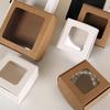 10pcs Kraft Paper Gift Box with Window Cookies Candy Packaging Box  Wedding Birthday Party Supplies