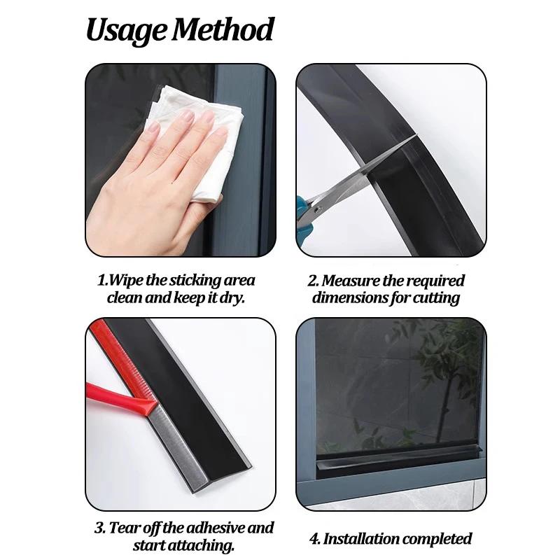 1m Window Sealing Strip,Sliding Window Weatherproof Barrier for Rain Wind Insulation,Balcony Door Flash Board Waterblocking Seal