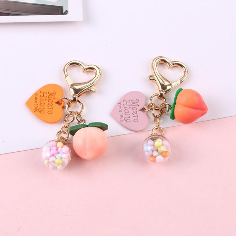 1pc Trendy Pink Three-dimensional Peach for Women with Cute Charm, Decorative Accessory for Keys, Bags & Backpacks Gift Bag Charm