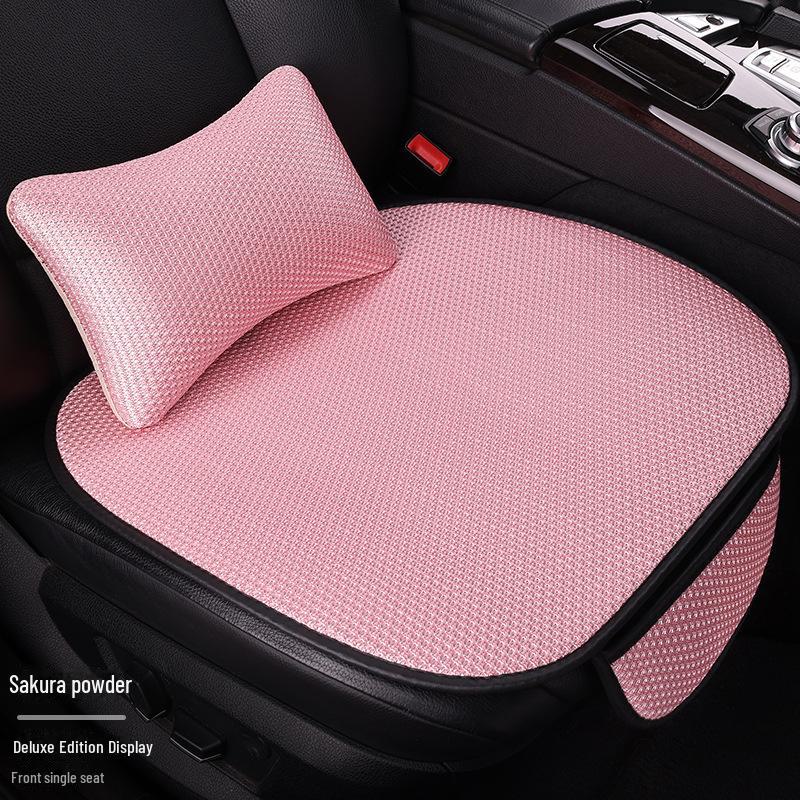 Комплект подушек для автомобильного сиденья из дышащего ледяного шелка для любого сезона, цельная конструкция с функциями вентиляции и комфорта.