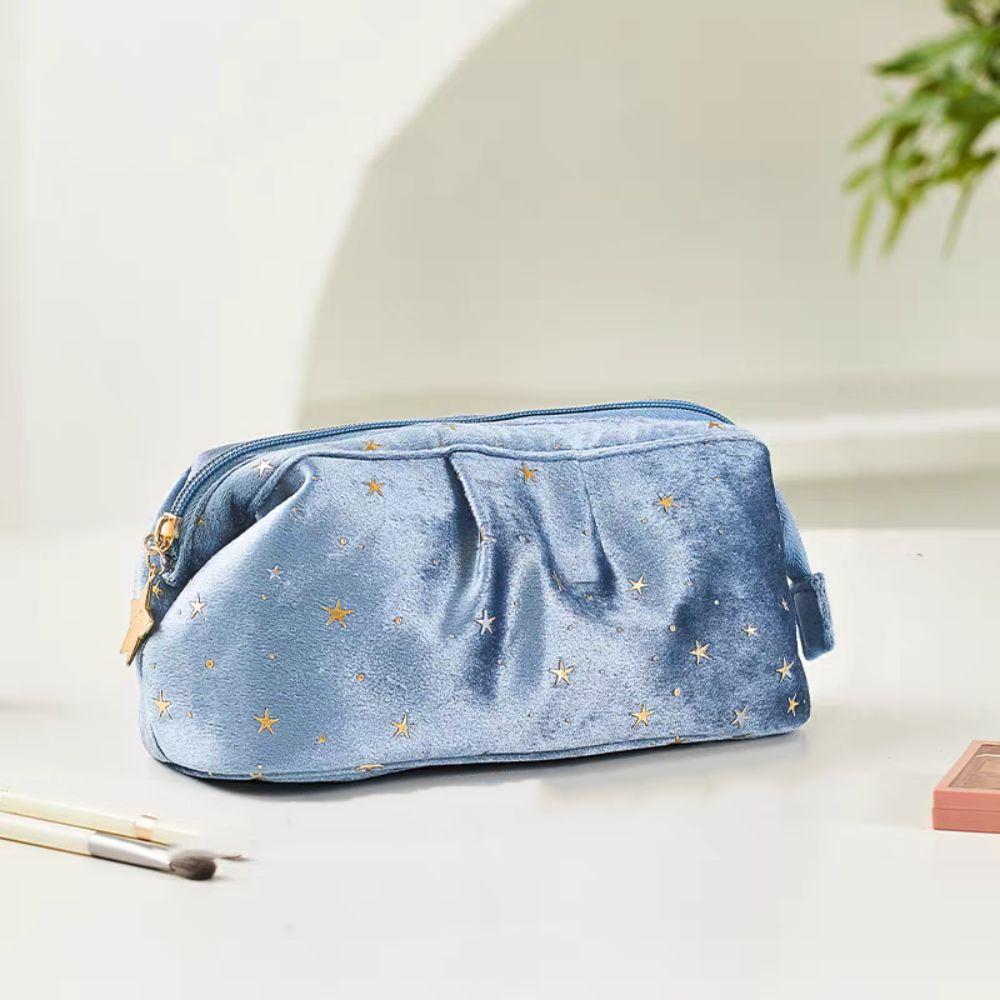 Bronzing Stars Shell Shape Makeup Case Wash Pouch Desktop Storage Bag Bath Storage