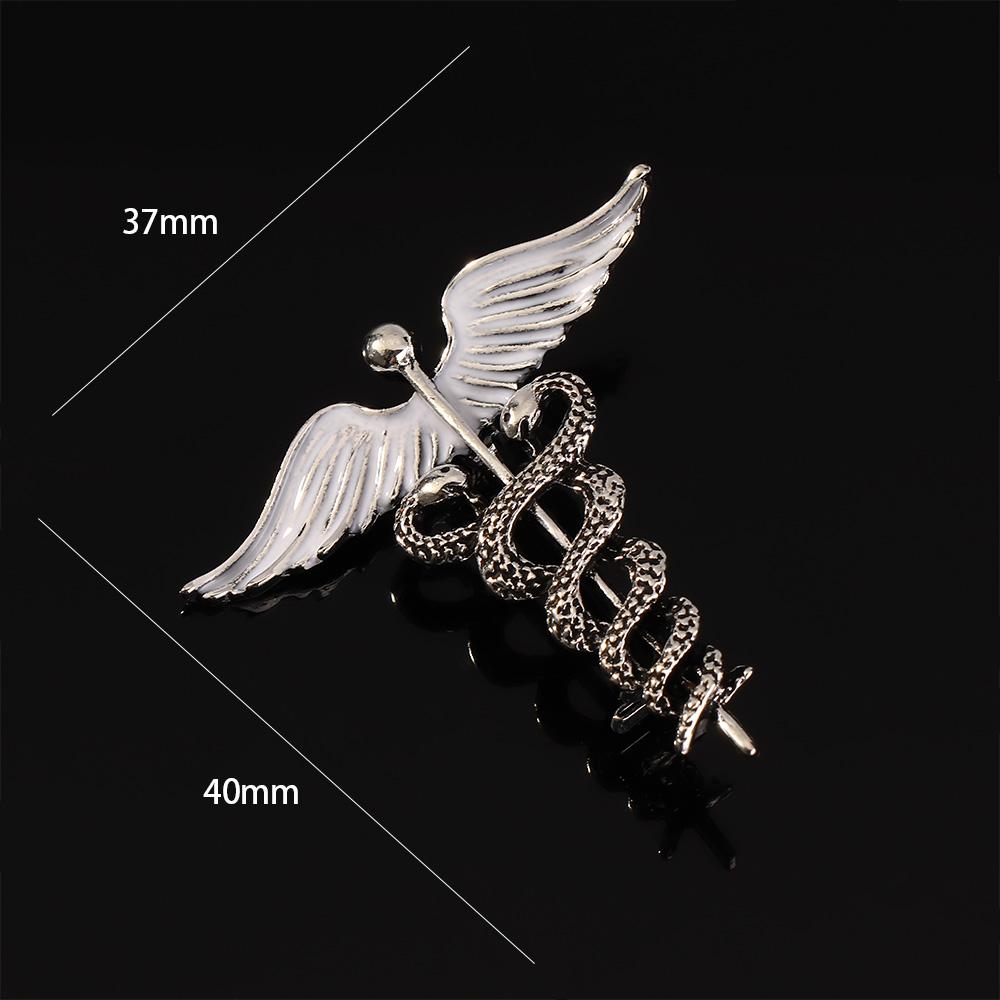 Retro Luxury Rod Badge Angel Wings Caduceus Collar Clothing Jewelry Brooch Pins Corsage Accessories
