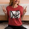 Унисекс футболка Duff Beer Подарок для фаната Бар Мо Выпивка Гомер Симпсон Даффмен Одежда Смешная футболка по ТВ-шоу Винтажный мультяшный мерч хлопок