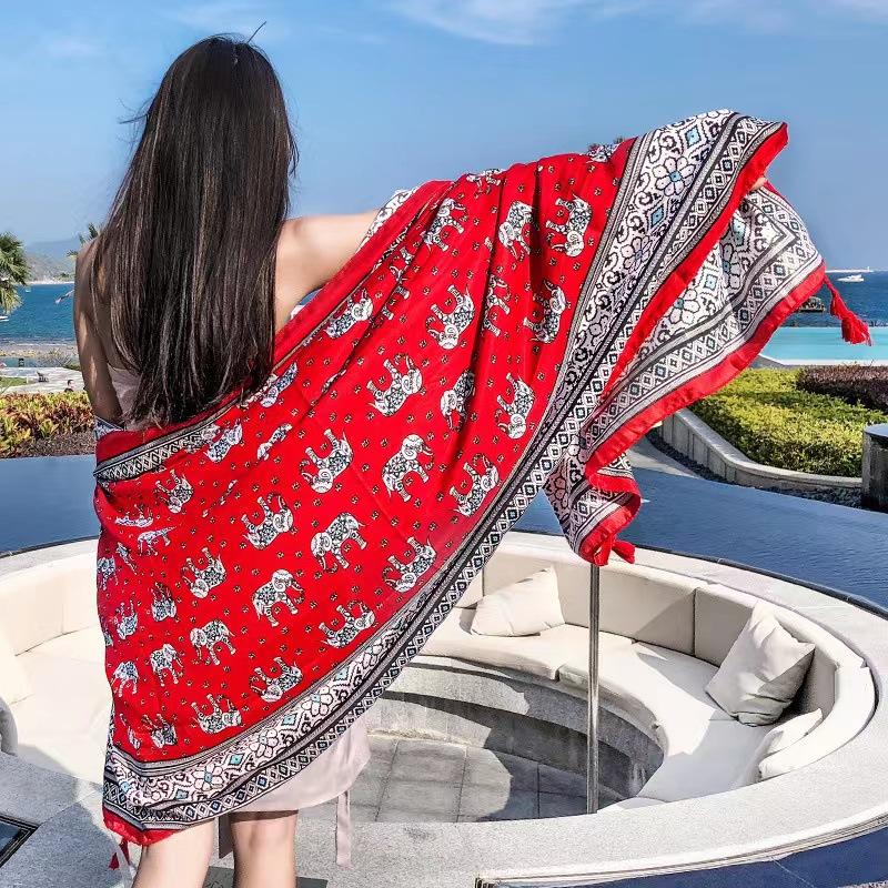 Thickened Women'S Travel Photography Shawl, Women'S Ethnic Style Scarf, Dual-Use Air-Conditioned Room Cloak