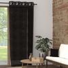 Rideau à oeillets pur coton 135x300 cm PANAMA noir, par Soleil d'Ocre