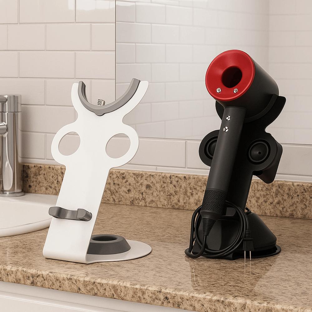 Punch Free Hair Dryer Holder Metal Desktop Magnetic Holder Hair Dryer Accessories