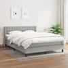 3130033 vidaXL Divan Bed with Mattress Light Grey 140x200cm Fabric