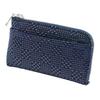 Indenya Inden Coin Purse F Coin Purse 05 Deerskin Navy Blue X Black Lacquer Small Checkered Pattern 1005-04-167