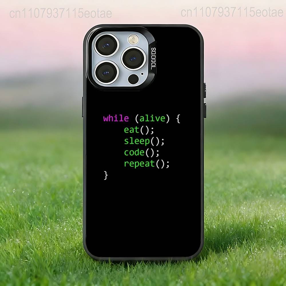 Programming Languages Coders Phone Case For iPhone 17,16,15,14,13,12,11,Pro,Max,Plus,E,Air,Mini Anti Fall Black Bumper