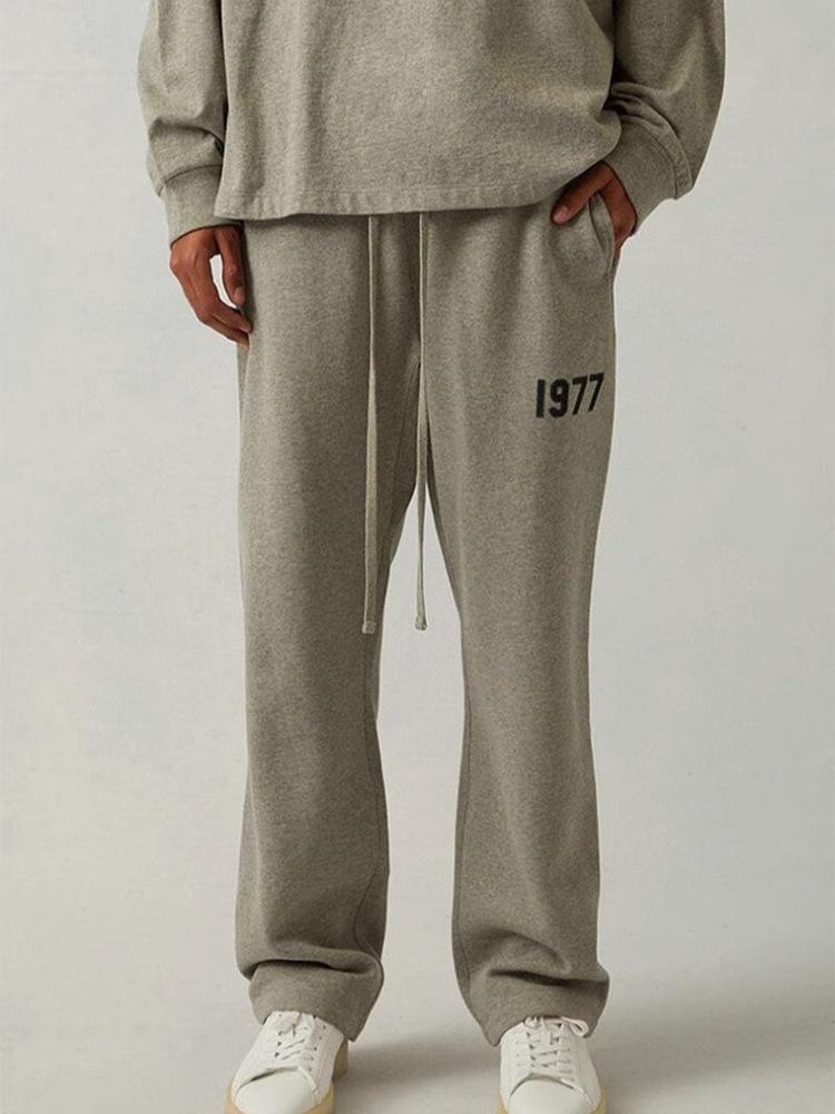ESSENTIALS 1977 FOG Модные уличные свободные повседневные спортивные брюки с плюшем
