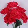 Искусственный шелковый цветок хризантемы с 7 головками для мемориального и кладбищенского оформления во время Дня поминовения усопших.