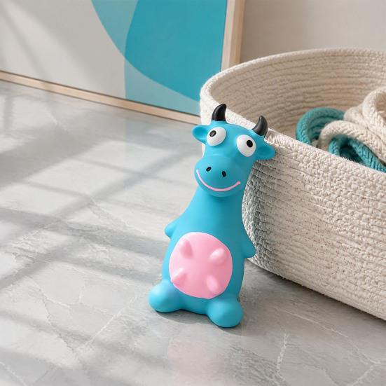 Indestructible Chew Toys for Dogs Latex Animal Dog Toy, Squeaky Cute Cartoon Massage Gums Cattle Sheep, Teeth Cleaning Toy Aggressive Chewers