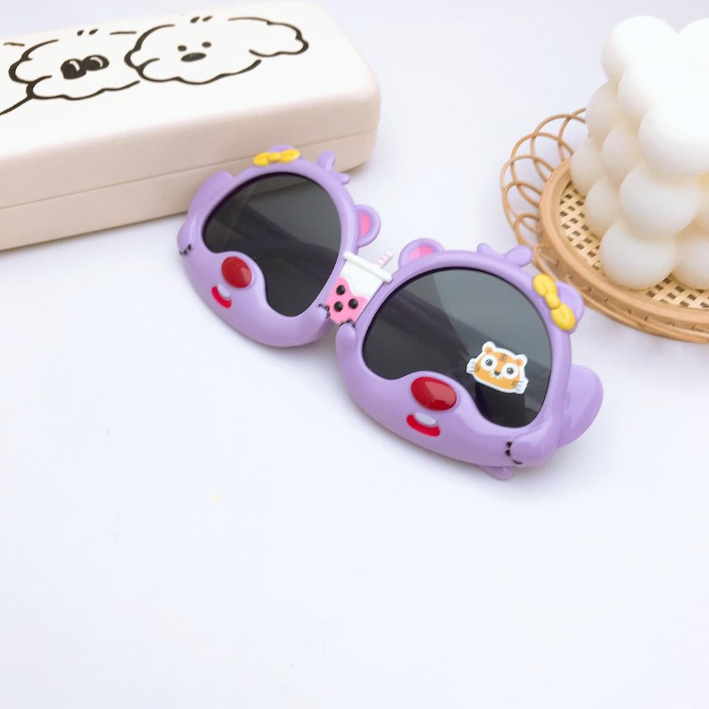 Мягкие силиконовые детские солнцезащитные очки с изображением медведя из мультфильма Детские поляризованные солнцезащитные очки Защита от солнца Защита глаз Очки для девочек
