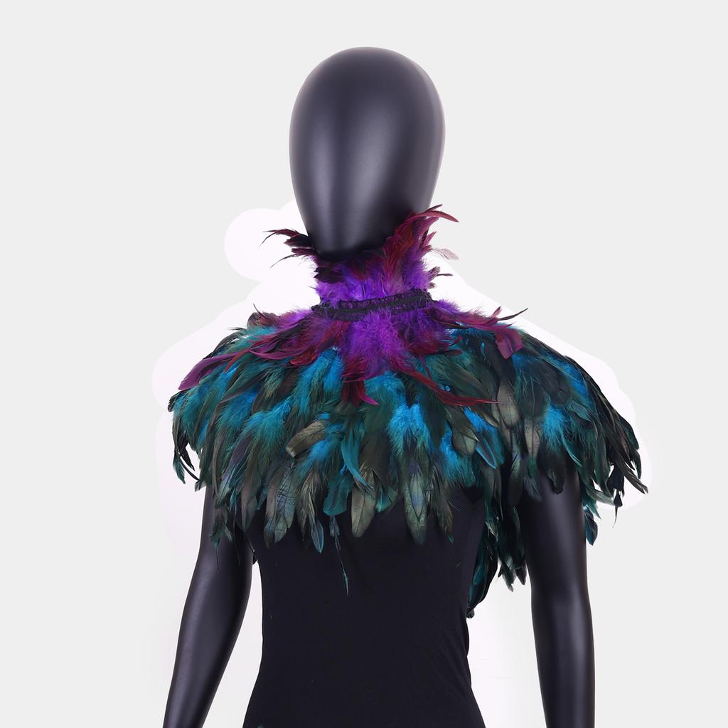 Punk, Gothic, Feather Cape, Chicken Feather Scarf, Festival Ball Shawl, Carnival Party Costume, Ball Dress Up Accessories
