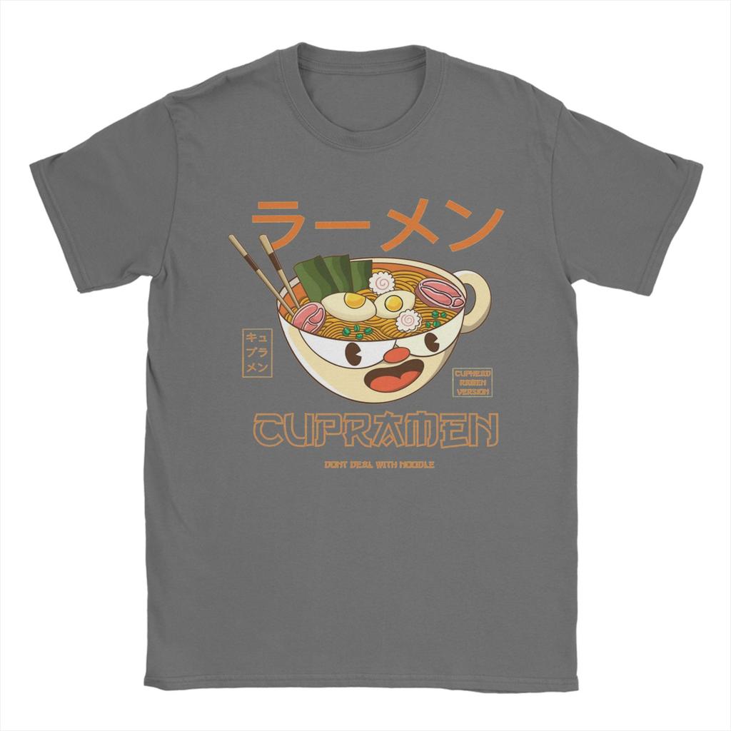 Cupramen Cuphead Футболка Летняя Хип-Хоп Футболки Мужские Хлопок Круглый Вырез Оверсайз Футболки С Коротким Рукавом Y2K Смешная Футболка