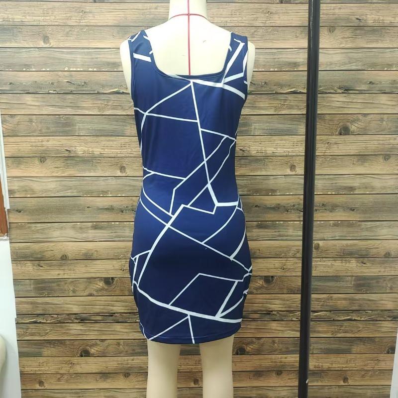 Women's Halter Dress Temperament Printed Women's Sexy Spice Slim Dress