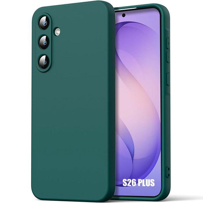 Coque Souple - BOOLING - pour Samsung Galaxy S26 Plus - Silicone Liquide Anti-Rayures - Vert Nuit
