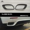 Fiber Glass Matt Black Primer Car Rear Bumper Exhaust Decorative Frame For BMW X6 E71 2008 - 2013 FRP Muffler Tail Pipe Cover