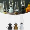 Retro Flameless Candle Holder Candlestick Kerosene Lamp with Button Battery Table Light Vintage Decor Kerosene Lamp