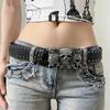 Casual Rivet Belts Versatile Snap on Waist Belt Fashion Skull Belt  Unisex