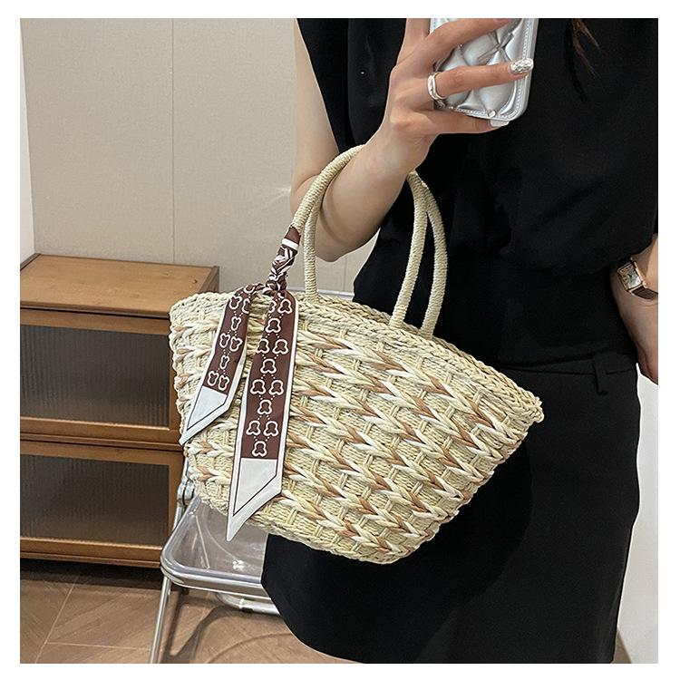 Новая Мода Соломенная Сумка Ручной Работы Плетеная Сумка Для Шопинга Универсальная Соломенная Сумка Соломенная Сумка