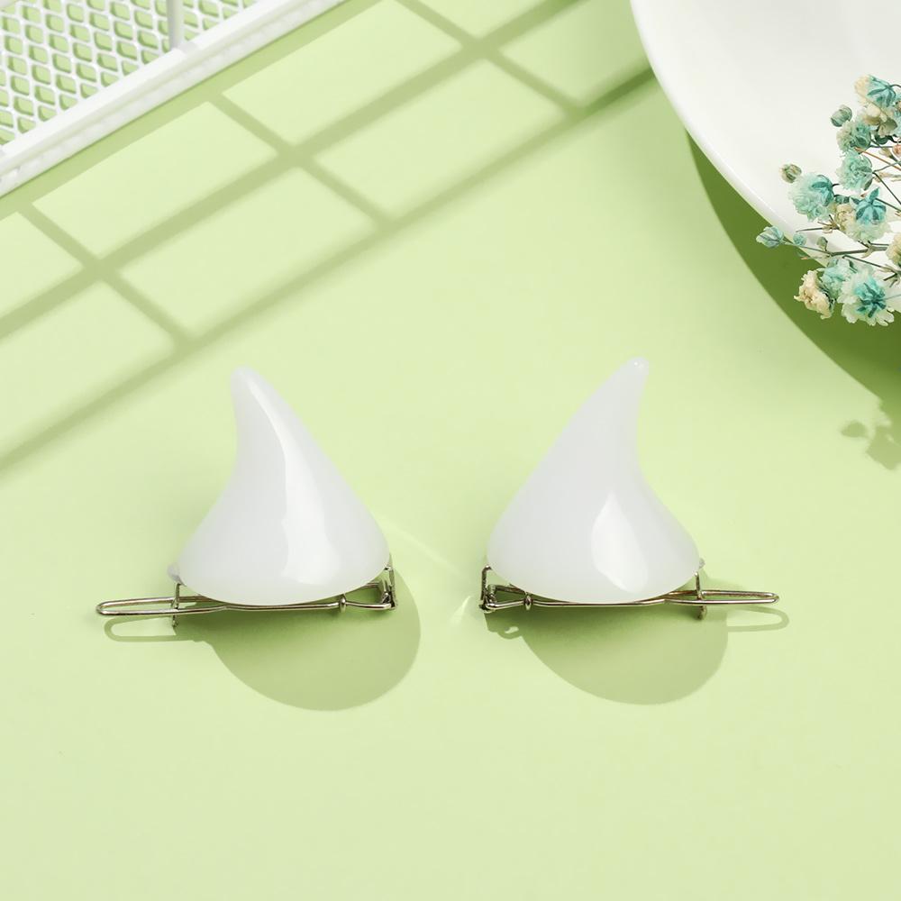 1 Pair Girls Women Hair Accessories Gothic Costume Pin Small Demon Hair Clips OX Horn Hairpins
