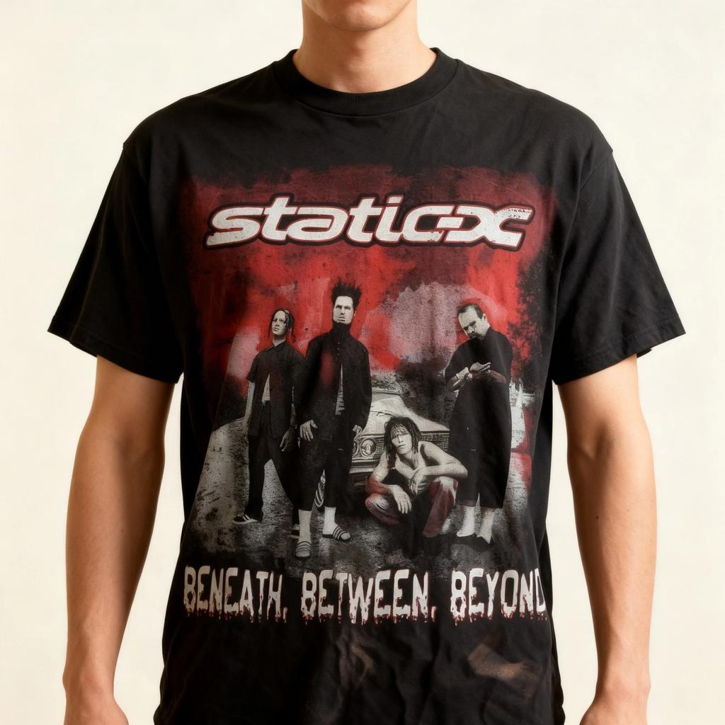 Static-X Band Beneath, Between, Beyond Cotton Black All Size Shirt