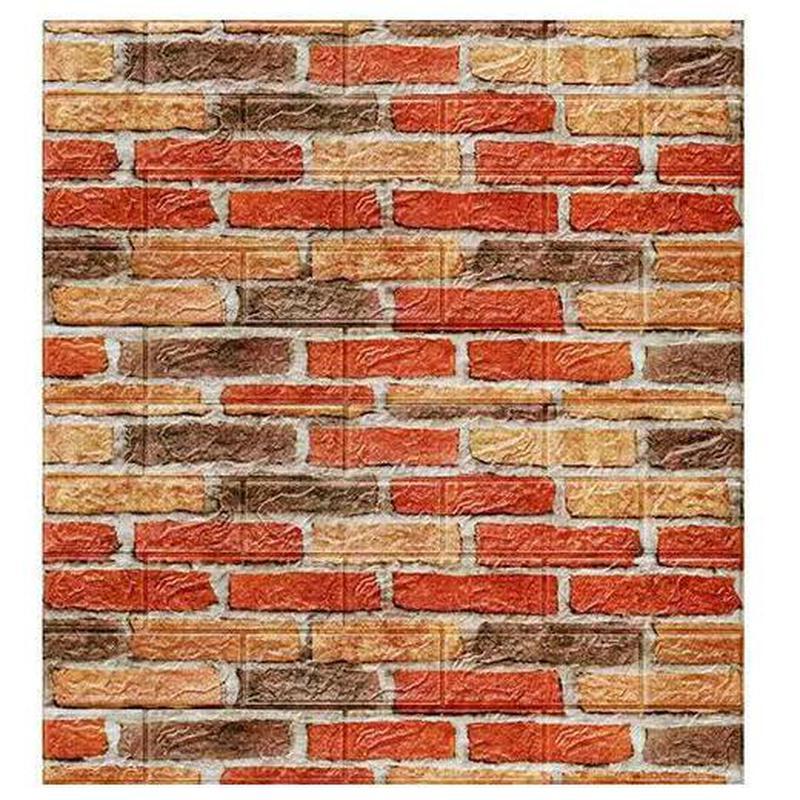 10pcs 70*77*0.3cm 3D Brick Wall Stickers Self-Adhesive Wallpaper Decor Foam Waterproof Wall Covering Wallpaper Living Room DIY Background