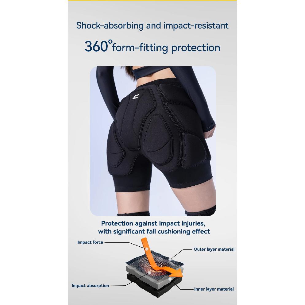 COPOZZ Upgraded Ski Knee Pads Motorcycle Skating Sport Protective Skiing Butt Protector Padded Breathable Adjustable Gear Shorts