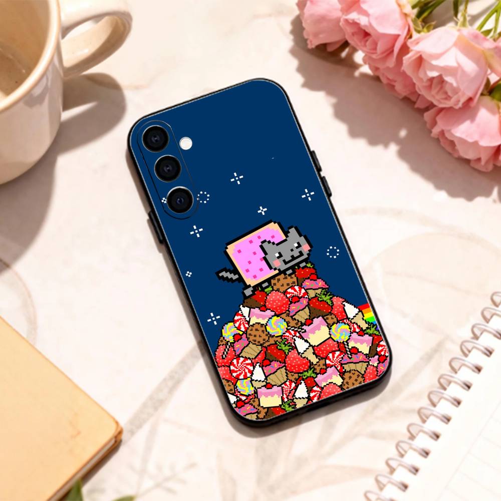 ПРЕКРАСНЫЙ Чехол для телефона N-Nyan Cat Для Samsung Galaxy A73,A72,A71,A70,A53,A52,A51,Другие Мягкий Черный Корпус