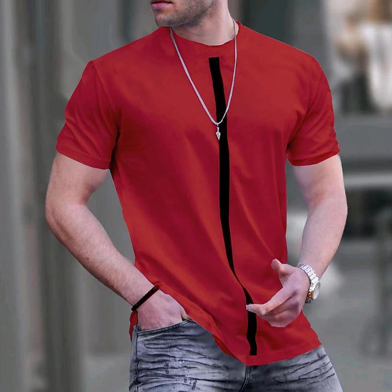 Vintage Clothing Men's Street T-Shirt Summer Male 3d Stripe Print Short Sleeve Tops Everyday T Shirt Oversized Tees Shirts 5xl