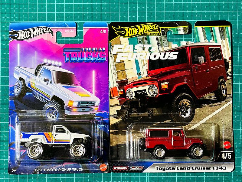 Hot Wheels 1987 TOYOTA PICKUP TRUCK Toyota Land Cruiser FJ43 Toyota Pickup Truck Hilux Land Cruiser