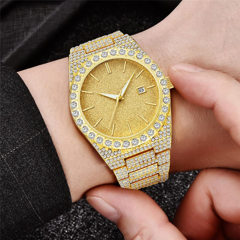 Reloj Hombre Original Big Brand Men Watches Casual Alloy Band Diamond Date Quartz Gifts Wrist Vintage Watch Relogio Masculino