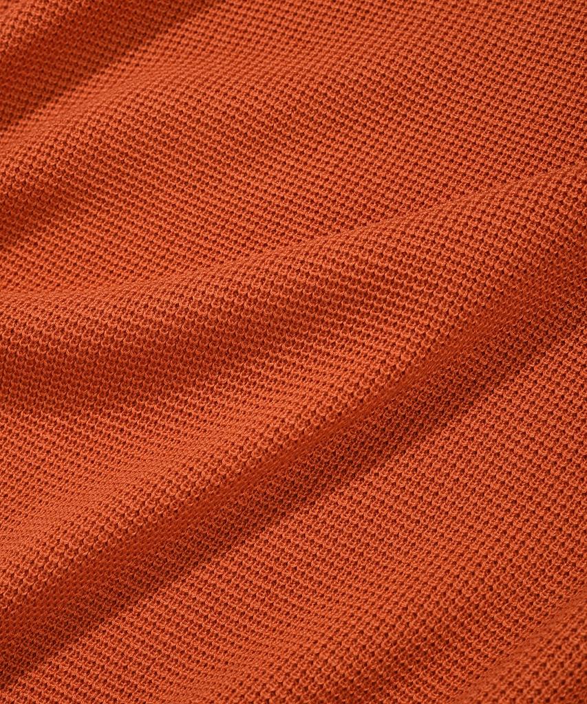 COVERNAT Open Collar Half Knit Orange