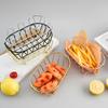 Iron Storage Basket Minimalist Hollow Line Design Desktop Organizer Cosmetics Bread French Fries Fruit Basket Cafe Restaurant